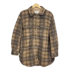 Wilfred Brown Plaid Wool-Blend Shacket